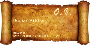Ocsko Viktor névjegykártya